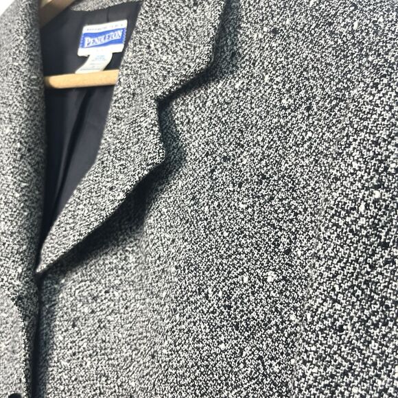 VTG Pendleton Classic Womans Size 8 Gray Black Tweed Wool Blazer Jacket - Picture 3 of 10